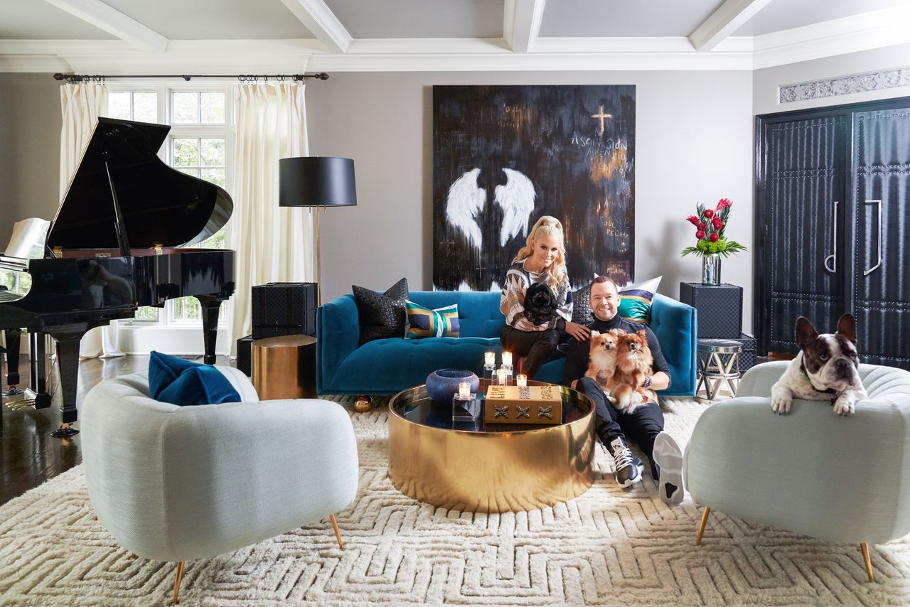 Jenny McCarthy and Donnie Wahlberg photographed at home on September 13, 2019 in St. Charles, Illinois Jenny McCarthy and Donnie Wahlberg in their Illinois home in 2019Credit: Paul Costello