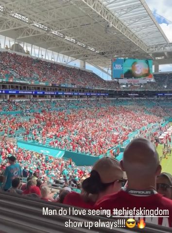 Brittany Mahomes’ shot of the Kansas City Chiefs fans in the stands in MiamiCredit: brittanylynne/Instagram