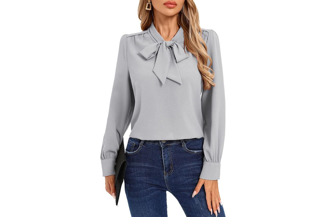 Kate Kasin Long Sleeve Business Casual Blouse Credit: Amazon