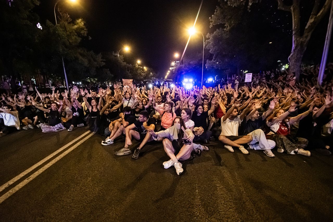 Thousands of people gather outside a property owned by the Community of Madrid in the Chamberi district of Madrid, Spain, on September 23, 2026, during a demonstration in support of Maricarmen Abascal, an 87-year-old woman who was evicted from the home where she had lived for more than 70 years. Protesters in Madrid on September 23, 2026Credit: Francesco Militello Mirto/NurPhoto via Getty