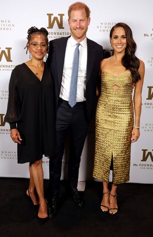 Doria Ragland, Prince Harry and Meghan Markle attend the Ms. Foundation Women of Vision Awards: Celebrating Generations of Progress & Power at Ziegfeld Ballroom on May 16, 2023 in New York CityCredit: Kevin Mazur/Getty