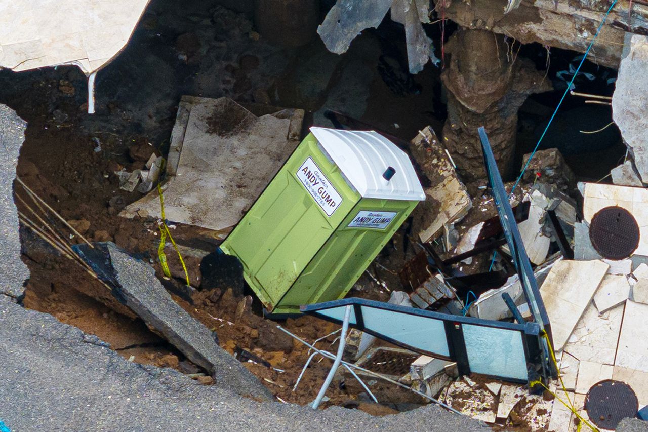 Massive sinkhole outside of Nicolas Cage’s home in Malibu, Calif., on Sept. 8, 2026Credit: BACKGRID