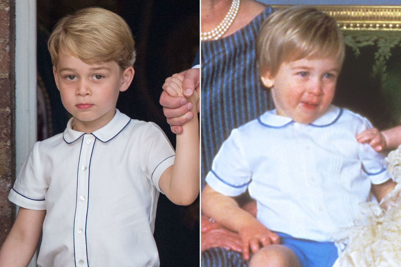 Prince George in 2018; Prince William in 1984.Credit: Dominic Lipinski - WPA Pool/Getty; PA Images via Getty