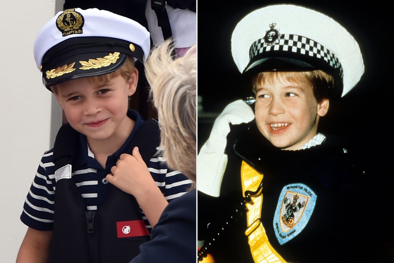 Prince George in 2019; Prince William 1987.Credit: Justin Goff Photos/Getty; Anwar Hussein/Getty