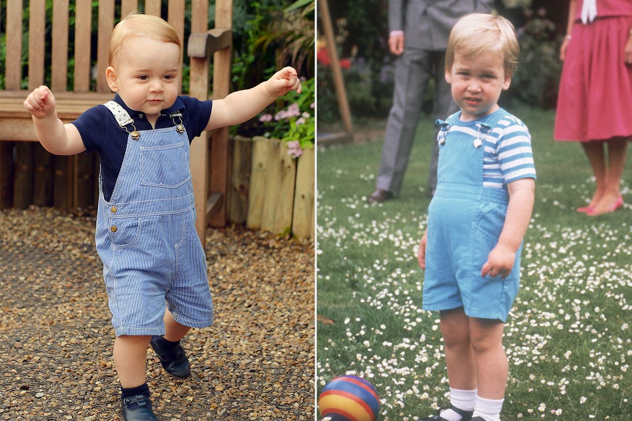 Prince George in 2014; Prince William in 1984.Credit: John Stillwell - WPA Pool /Getty; Keystone/Getty