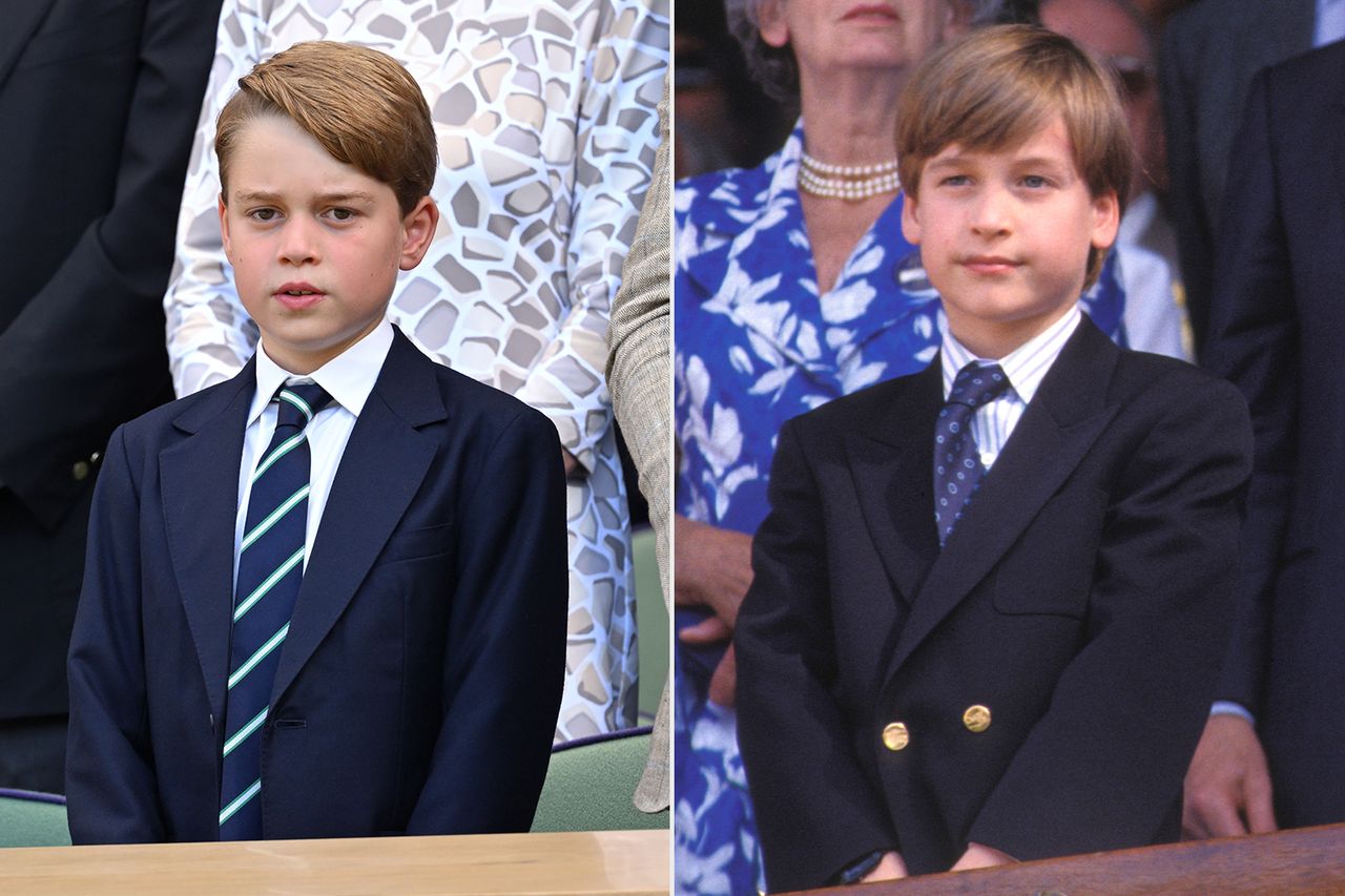 Prince George during Wimbledon 2022; Prince William during Wimbledon 1991.Credit: Karwai Tang/WireImage; Manuela DUPONT/Gamma-Rapho via Getty