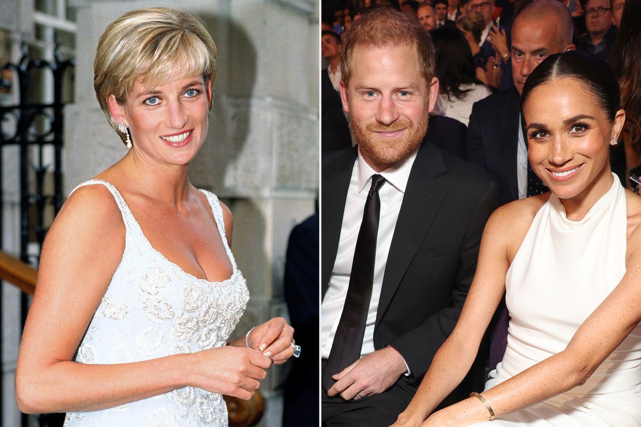 Diana Meghan and Prince Harry in sidebyside images Princess Diana; Prince Harry and Meghan MarkleCredit: Antony Jones/UK Press via Getty; Kevin Mazur/Getty