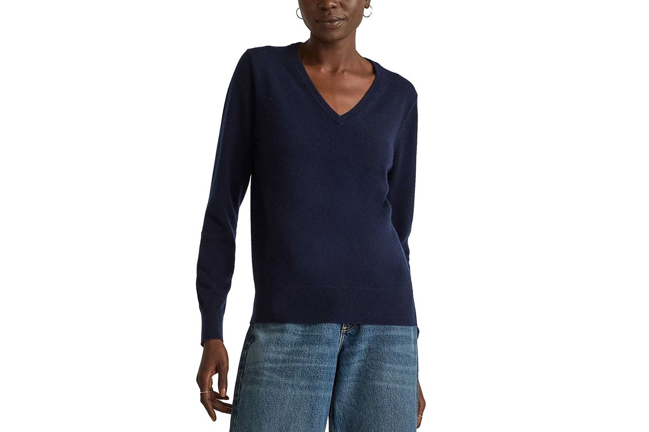 quince cashmere v neck sweater Credit: Quince