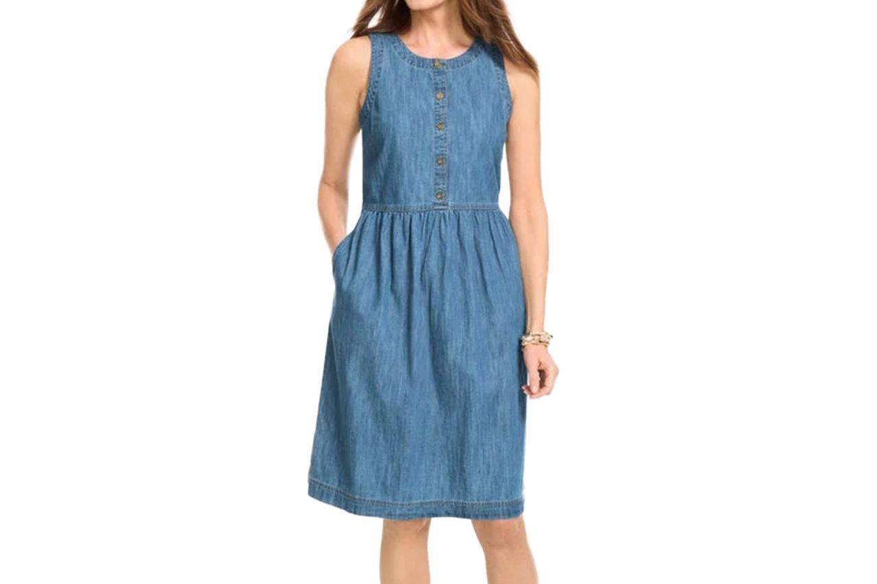 Sleeveless Denim Mini Dress - Palermo Wash Credit: Talbots