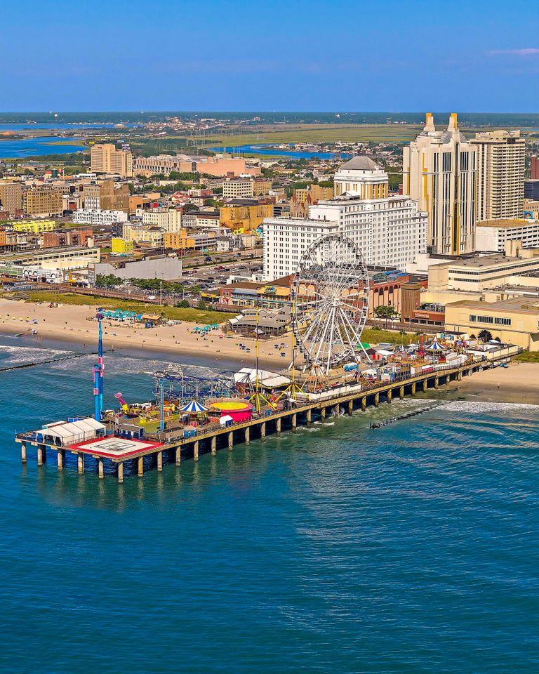 An aerial view of Steel Pier in Atlantic City, N.J.Credit: Real Estate Cinema