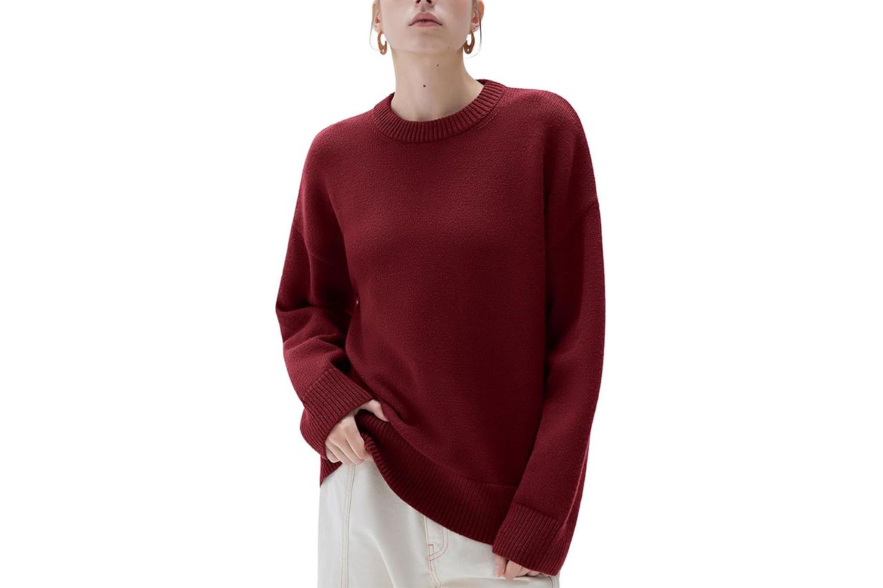 suuksess women cashmere blend overszied crew neck Credit: Amazon
