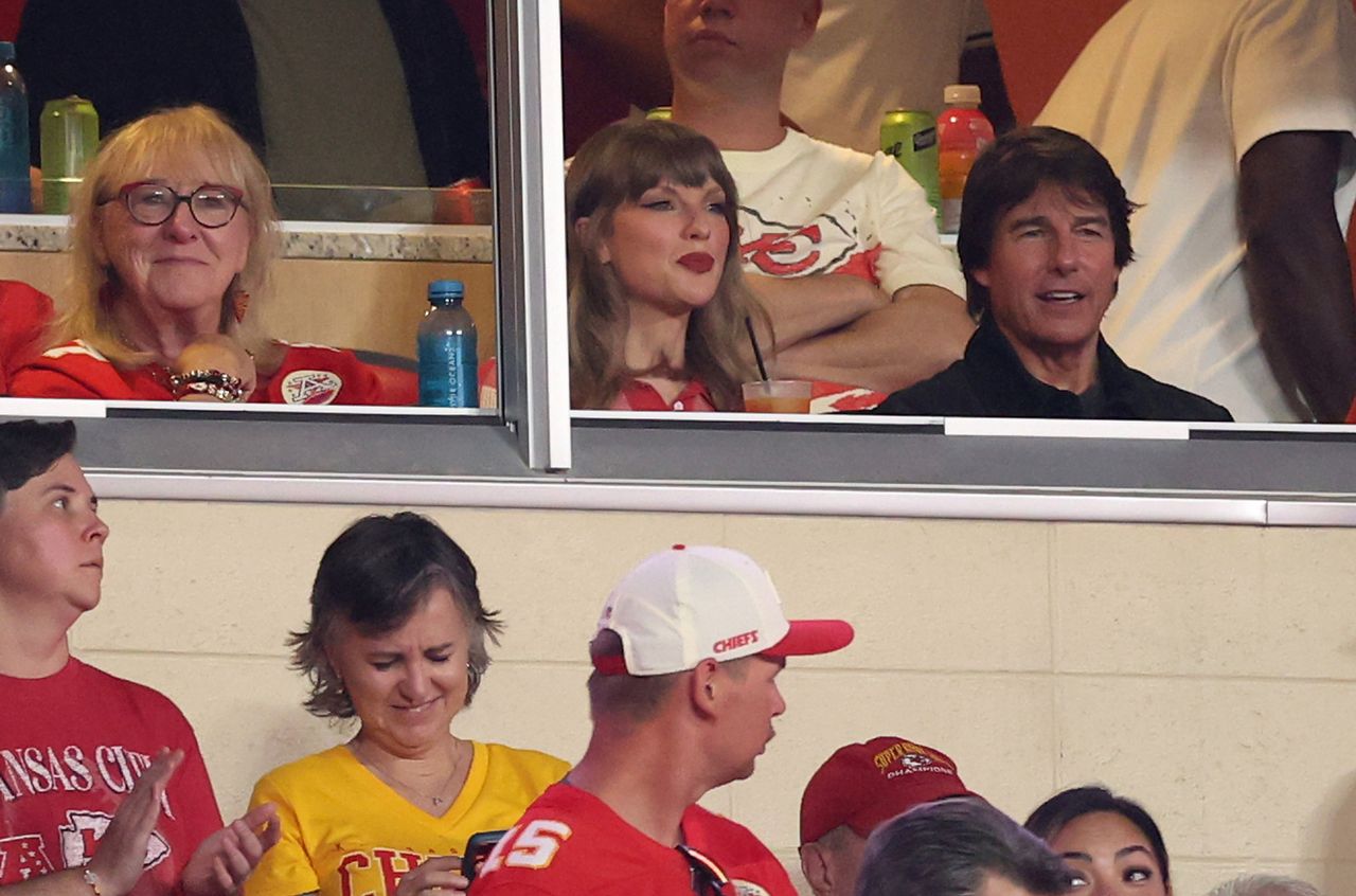 Donna Kelce, Singer Taylor Swift and actor Tom Cruise attend the game between the Kansas City Chiefs and the Denver Broncos at Arrowhead Stadium on September 14, 2026 in Kansas City, Missouri. Donna Kelce, Taylor Swift and Tom Cruise attend the Kansas City Chiefs’ opener at Arrowhead Stadium on Sept. 14.Credit: Jamie Squire/Getty