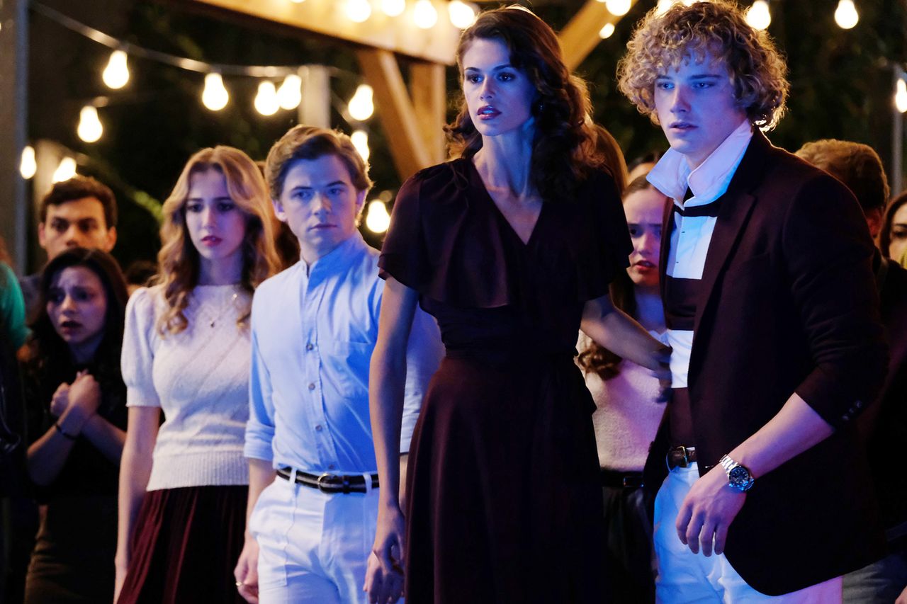 Igby Rigney as Bret, Kaia Gerber as Susan Reynolds and Graham Campbell as Thom Wright in ‘The Shards’Credit: Ray Mickshaw/FX