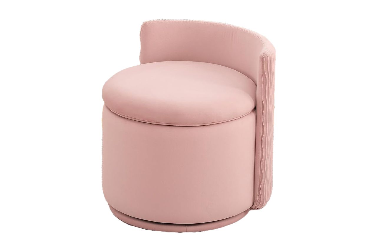 wututee Large Velvet Vanity Chair with Storage Credit: Amazon